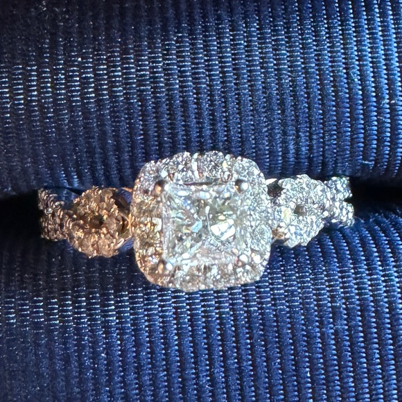 Kay Jewelers Jewelry - The Leo Diamond 14K White Gold 1ctw E/SI2 Princess Pave Halo Engagement Ring Sz8